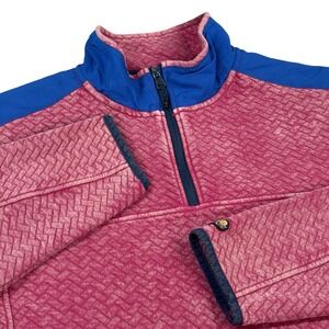 Chubbies 1/4 Zip Quilted Pullover Mens L Pink Blue Sweater Jacket NWT Casual